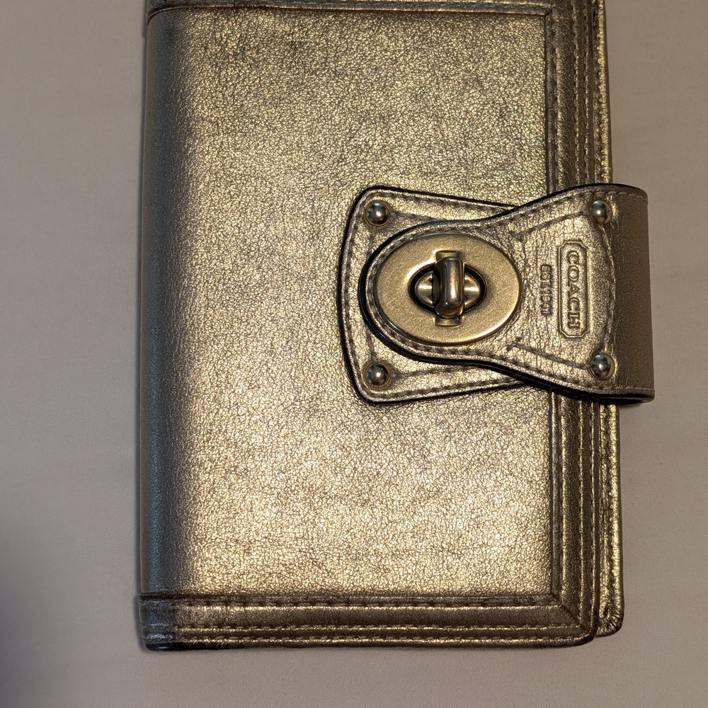 Rare Vintage Coach Legacy Turnlock Agenda Notebook Planner Cover Holder Pen Loop
